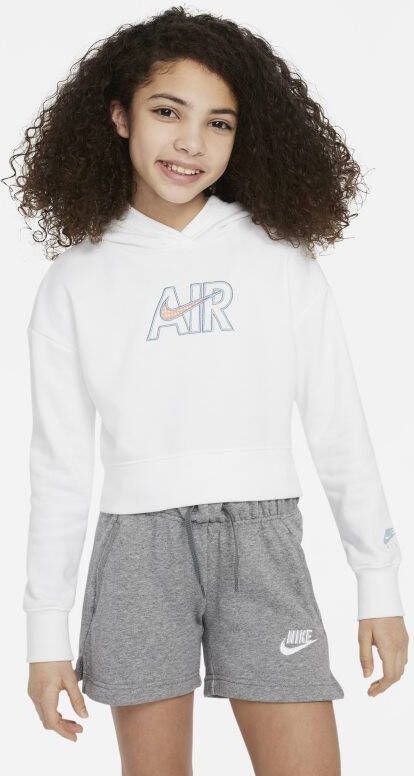 Nike Air Korte hoodie van sweatstof voor meisjes Wit