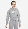 Nike Sportswear Club Korte hoodie van sweatstof voor meisjes Carbon Heather/White Kind online kopen