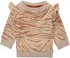 Noppies baby sweater Seabrook met all over print en ruches zand online kopen