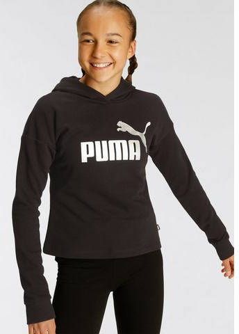 Puma essentials+ logo cropped trui zwart kinderen