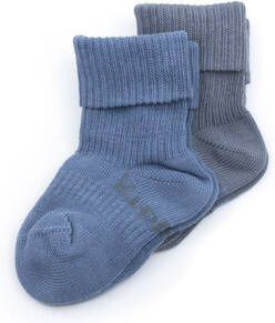 KipKep bio katoen blijf sokken 0 12 maanden set van 2 Denim Blue