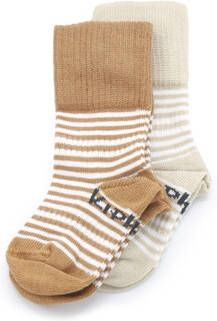 KIPKEP Stay On Socks 2 Pack Party Camel en Sand Organic