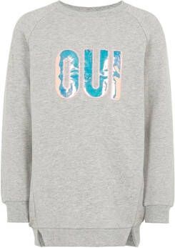 NAME IT MINI sweater Nona met 3D applicatie lichtgrijs melange