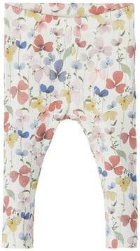 NAME IT BABY newborn baby gebloemde slim fit broek NBFDIANE wit/multi