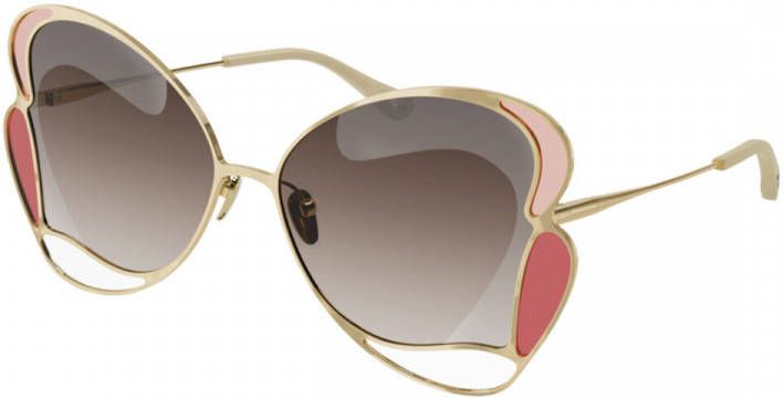 Chloé Ch0048S Sungles in bruin metaal , Bruin, Dames