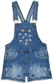 Desigual gebloemde tuinbroek denim medium wash