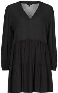 Desigual trapeze jurk met printopdruk en borduursels zwart