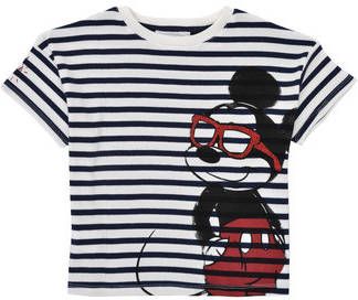 Desigual gestreept Mickey Mouse T shirt wit/zwart