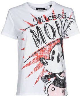 Desigual gebreid Mickey Mouse T shirt met grafische print wit