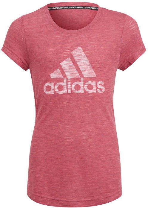 adidas Performance Girls In Power sport T-shirt roze/wit