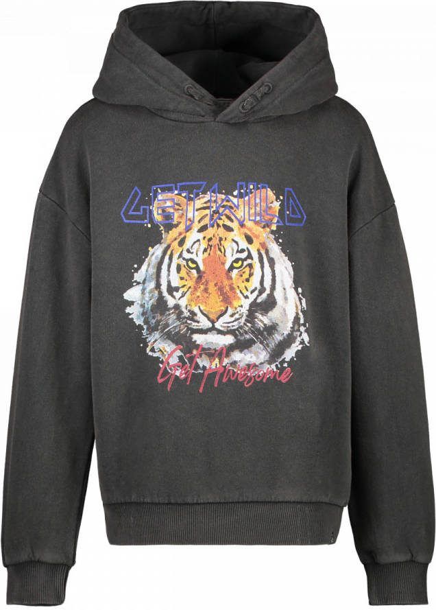 Cars hoodie Gisella met printopdruk vaal zwart