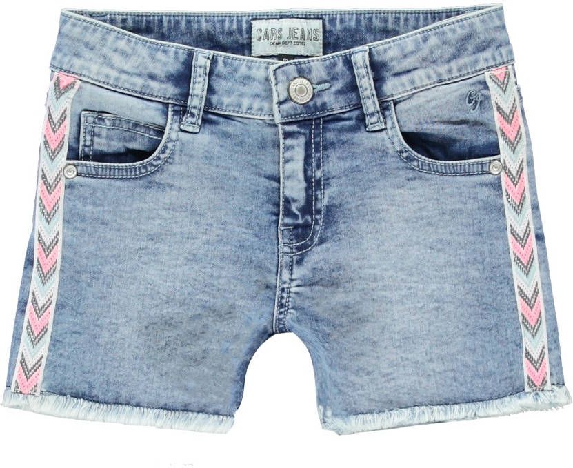 Cars regular fit jeans short Jilla met zijstreep stone bleach used