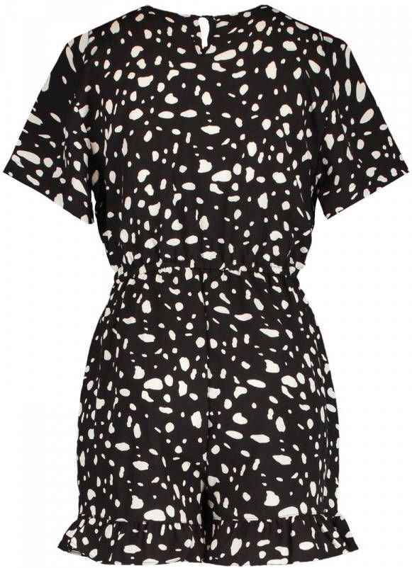 CoolCat Junior jumpsuit Noor met all over print zwart/wit