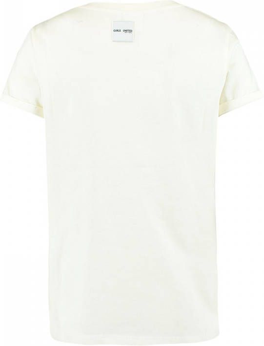 CoolCat Junior T shirt Eluna CG met printopdruk crème/zwart/rood