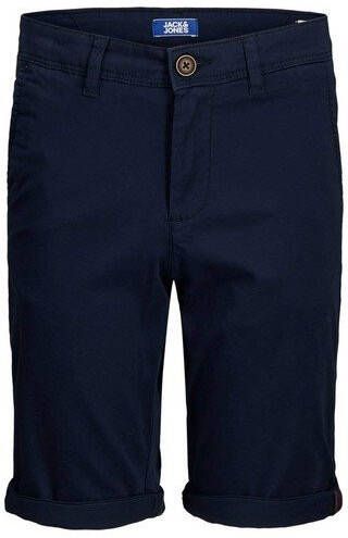 jack & jones ! Jongens Bermuda Maat 134 Donkerblauw Katoen/elasthan