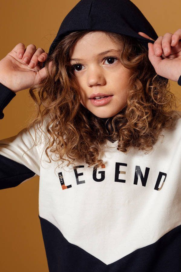 Looxs Revolution Hoody zwart wit voor meisjes in de kleur