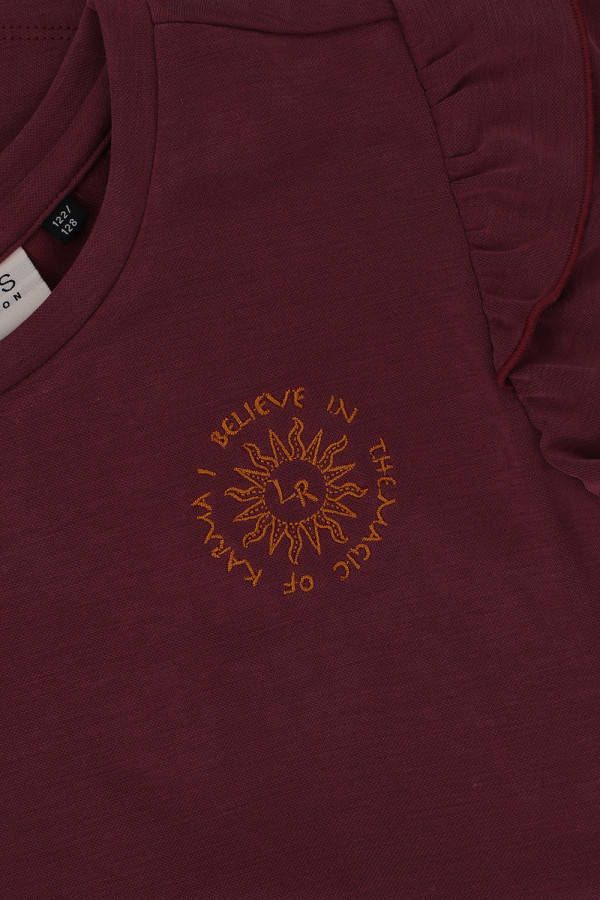 Looxs Revolution T shirt modal aubergine voor meisjes in de kleur