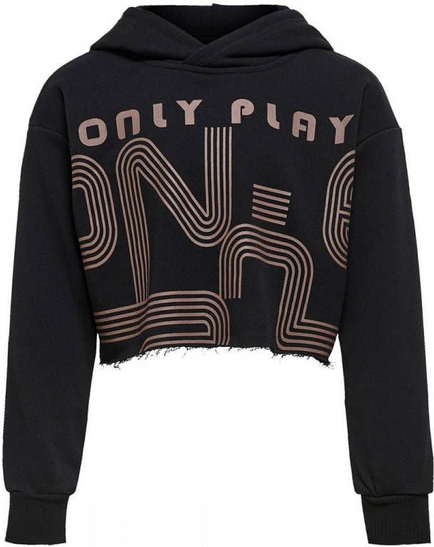 ONLY PLAY Girls cropped sportsweater zwart/taupe