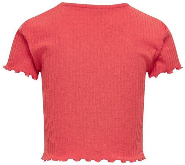 ONLY KIDS GIRL T shirt KONNELLA met ruches rood