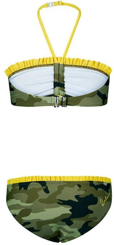 Retour Denim bandeau bikini Elisa met camouflage print groen/geel/zwart