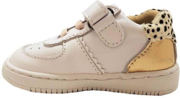 Shoesme BN22S003 F leren sneakers met dierenprint wit/roségoud