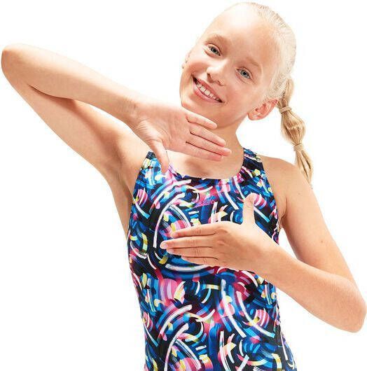 Speedo Eco+ Dig Allover Leaderback Meisjes Badpak