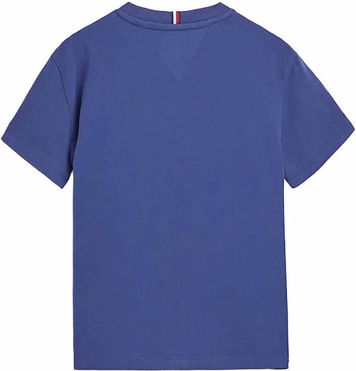 Tommy Hilfiger ! Jongens Shirt Korte Mouw -- Blauw Katoen/elasthan