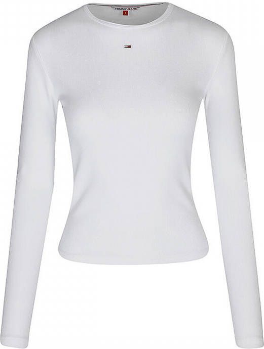 TOMMY JEANS Shirt met lange mouwen TJW BABY RIB JERSEY C NECK LS met merklabel borduursel