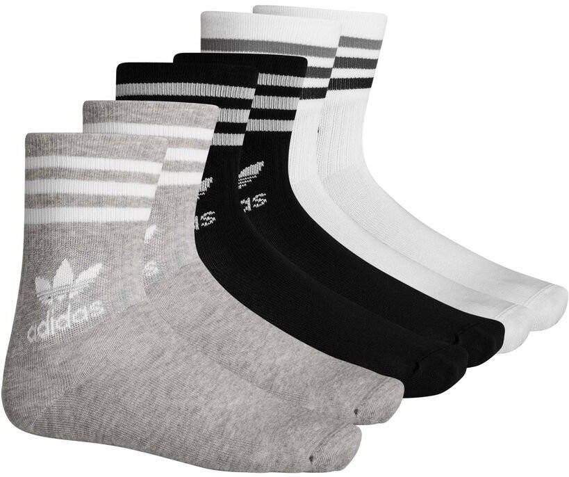 adidas Originals Kousen Mid Cut Crew 3 Pak Wit/Zwart/Grijs