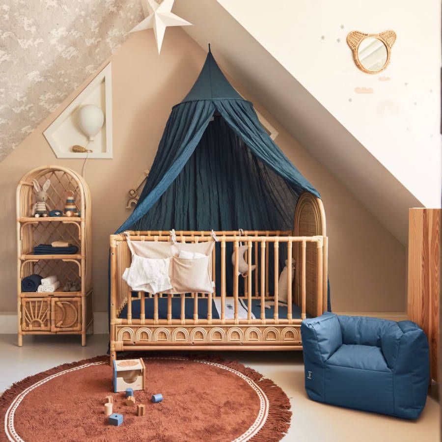 Jollein Klamboe Vintage 245 cm jeansblauw