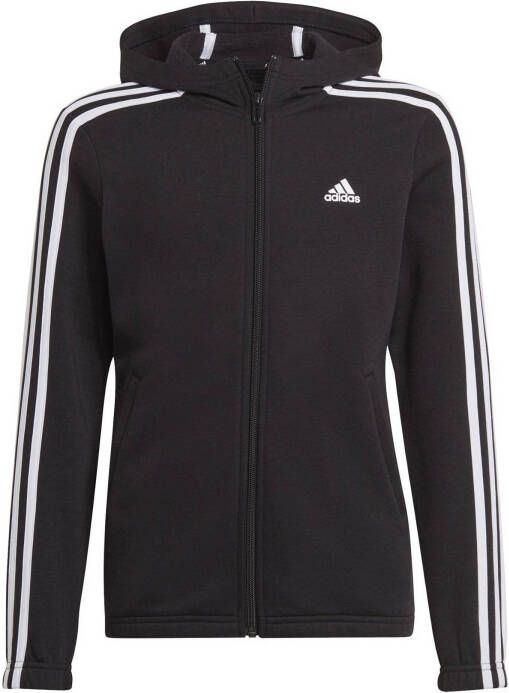 Adidas Performance fleece sportvest zwart/wit