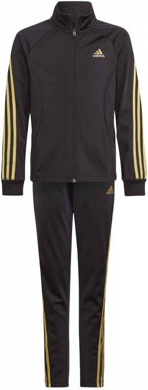 Adidas Team Polyester Regular 3 Stripes Trainingsjack Black/Gold Metallic