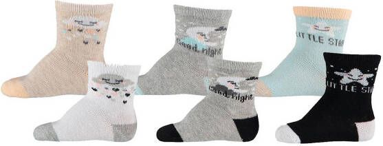 Apollo baby sokken set van 6 beige/grijs/blauw/lichtblauw