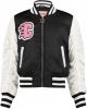 CoolCat Junior baseball jacket Jade CG met tekst zwart/wit/roze online kopen