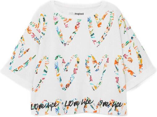 Desigual T shirt met all over print wit/multicolor
