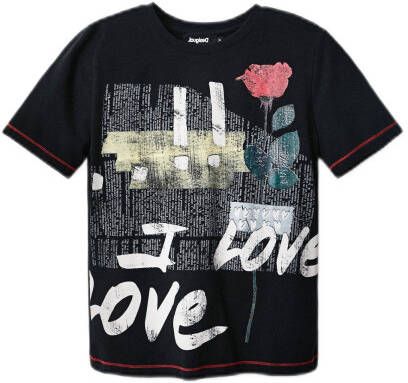 Desigual T shirt met printopdruk zwart
