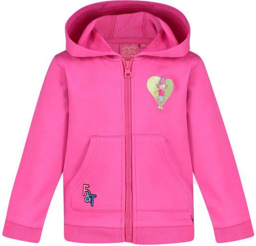 Fien & Teun vest Lot met printopdruk roze