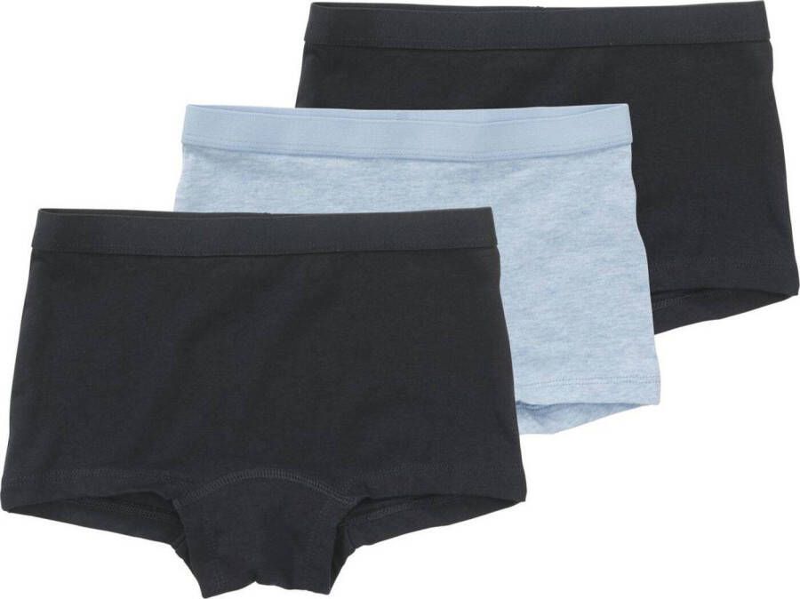 HEMA short set van 3 lichtblauw/donkerblauw