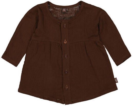 LEVV newborn baby jurk Cailin van biologisch katoen choco bruin