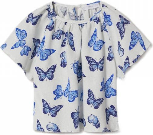 Mango Riera tuniek in linnenblend met print