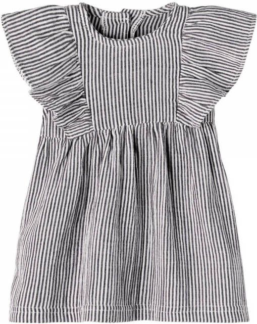 NAME IT BABY gestreepte newborn baby jurk NBFFESILLE van biologisch katoen donkerblauw/wit
