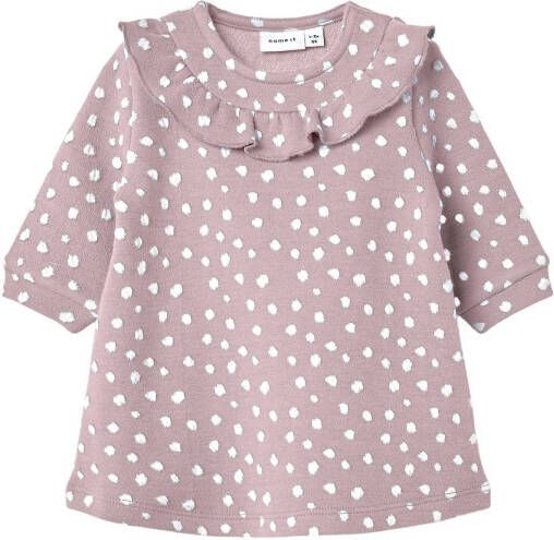 NAME IT BABY jurk NBFBERITTA met biologisch katoen oudroze