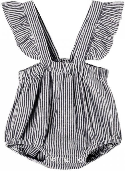 NAME IT BABY newborn baby gestreepte regular fit broek NBFFESILLE van biologisch katoen donkerblauw/wit