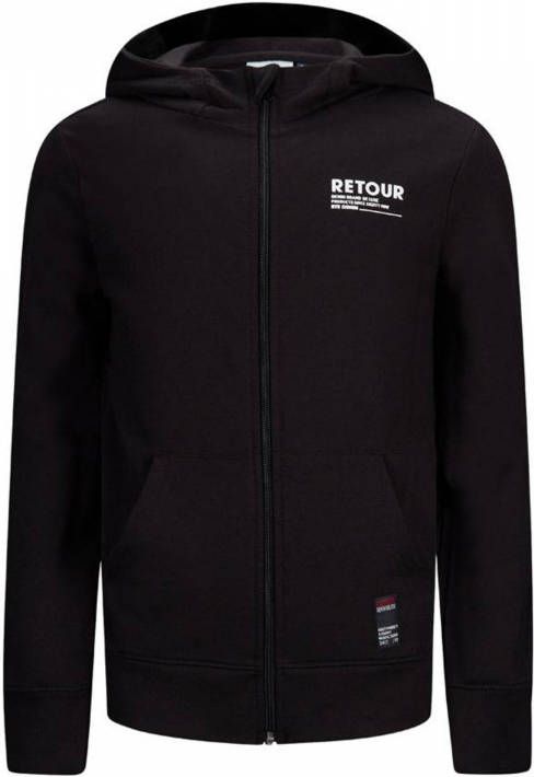 Retour Denim sweatvest Charlie met logo zwart