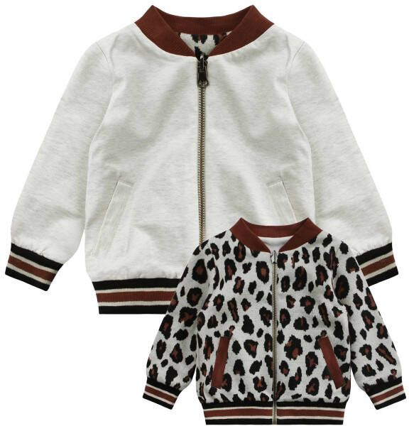 Your Wishes reversible vest Baily met all over print grijs/brique/zwart/wit